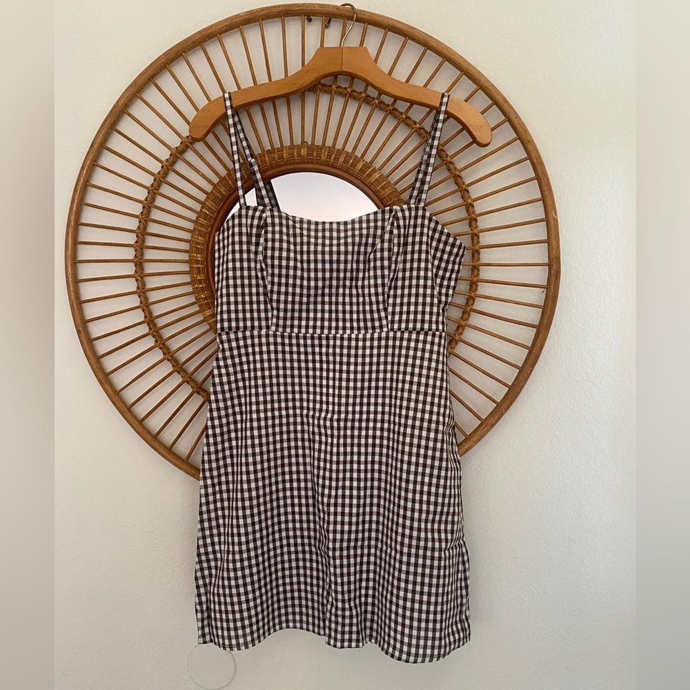 Honey Punch Checkered Adjustable Straps Dress Size M. Excellent Condition.